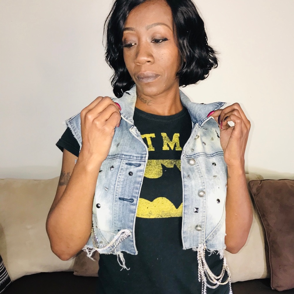 ROCK ROADIE DISTRESSED DENIM VEST